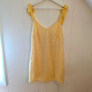 Floral Embroidered Bow Tie Strap Summer Cocktail Dress